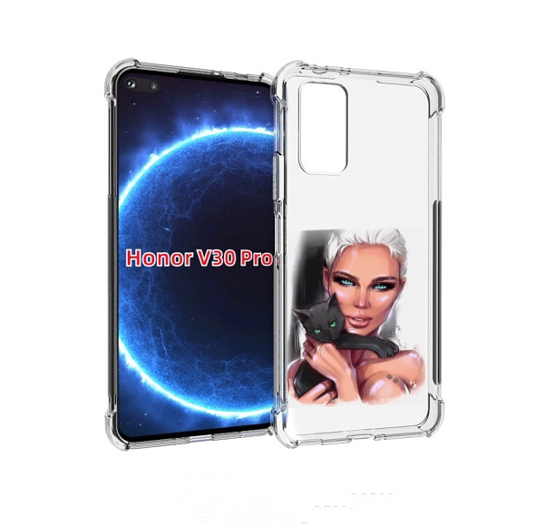 

Чехол бампер MyPads девушка-с-черным-котиком женский для Huawei, Прозрачный, Tocco