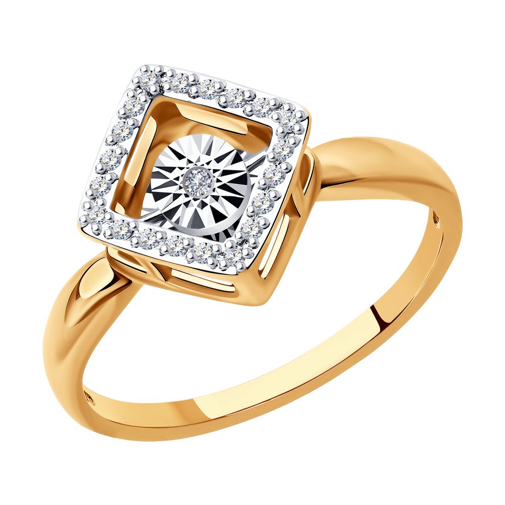 

Кольцо из комбинированного золота с бриллиантом р.  Diamant 51-210-01265-1, 51-210-01265-1