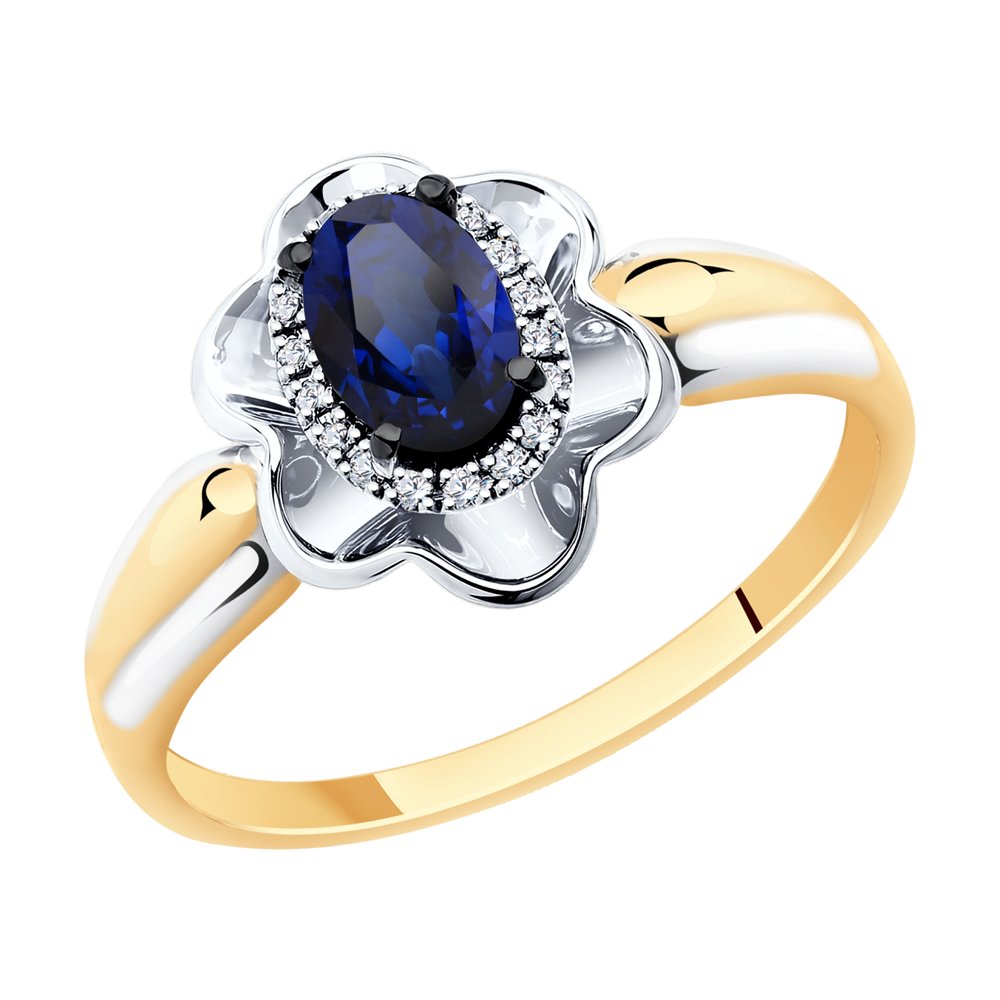 

Кольцо из комбинированного золота с бриллиантом/сапфиром р.  Diamant 51-210-00556-1, 51-210-00556-1