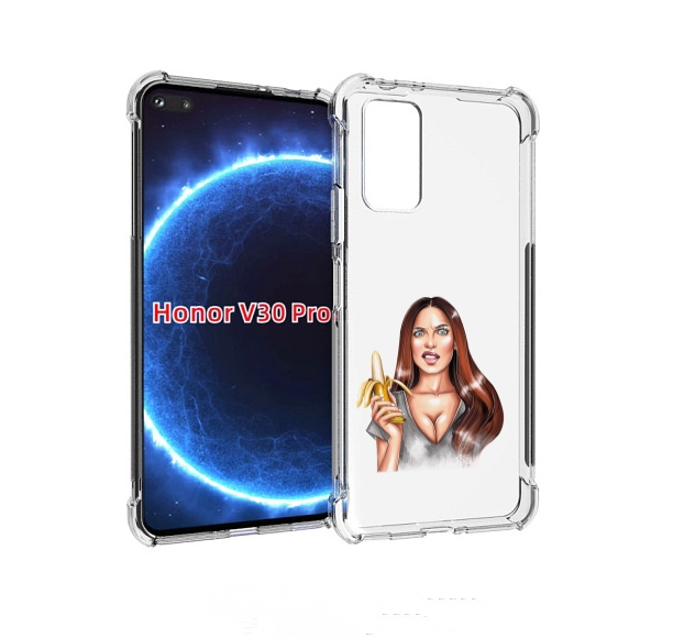 

Чехол бампер MyPads девушка-с-бананом для Honor V30 Pro, Прозрачный, Tocco