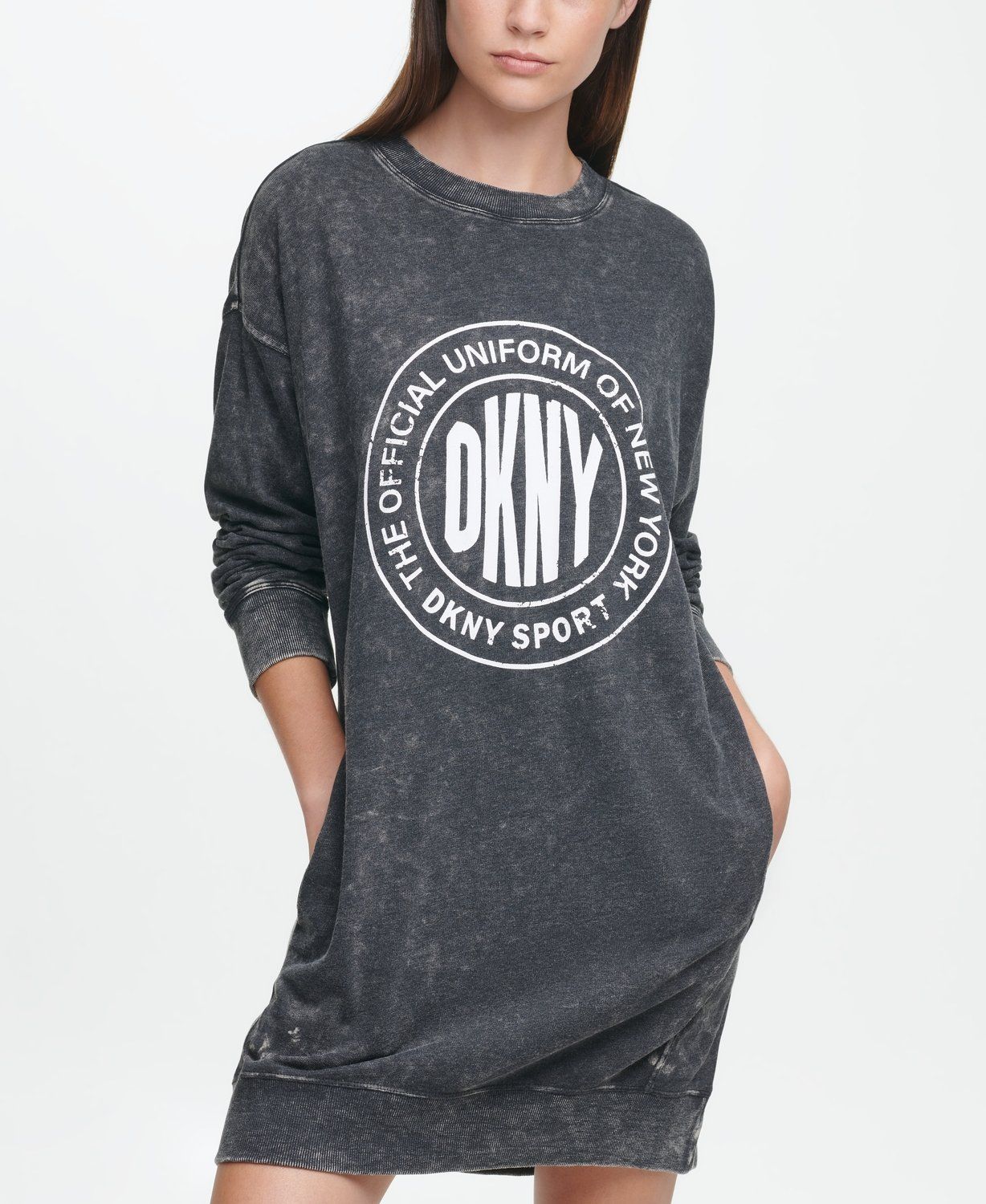 

Платье женское DKNY DP0D4401 серое M, DP0D4401