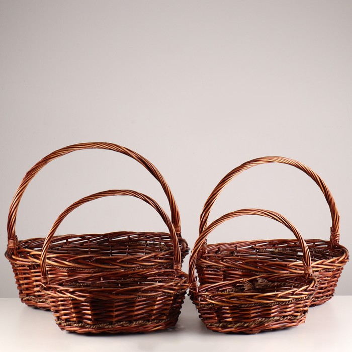 

Набор корзин плетёных, 4 шт, 51x42x16x43 см, коричневый