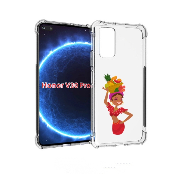 

Чехол бампер MyPads девушка-мулатка для Honor V30 Pro, Прозрачный, Tocco