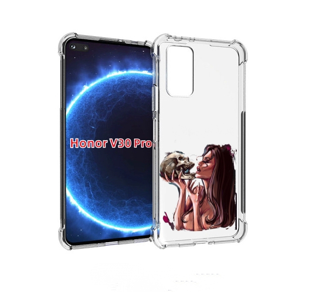 

Чехол бампер MyPads девушка-модель-с-черепом для Honor V3, Прозрачный, Tocco