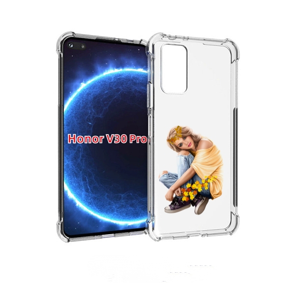 

Чехол бампер MyPads девушка-в-цветочками женский для Honor, Прозрачный, Tocco