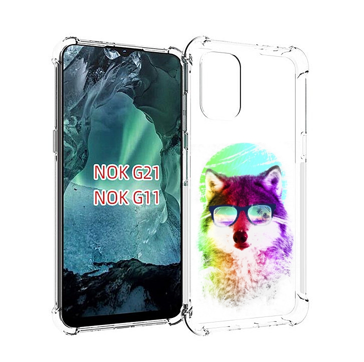 

Чехол Mypads Радужный Волк Детский Для Nokia G11/G21, Прозрачный, Tocco