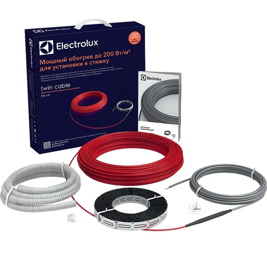 

Комплект кабельного пола Electrolux "Twin Cable" 70.6 метра, 17Вт/м, 9.8-10.8 м2