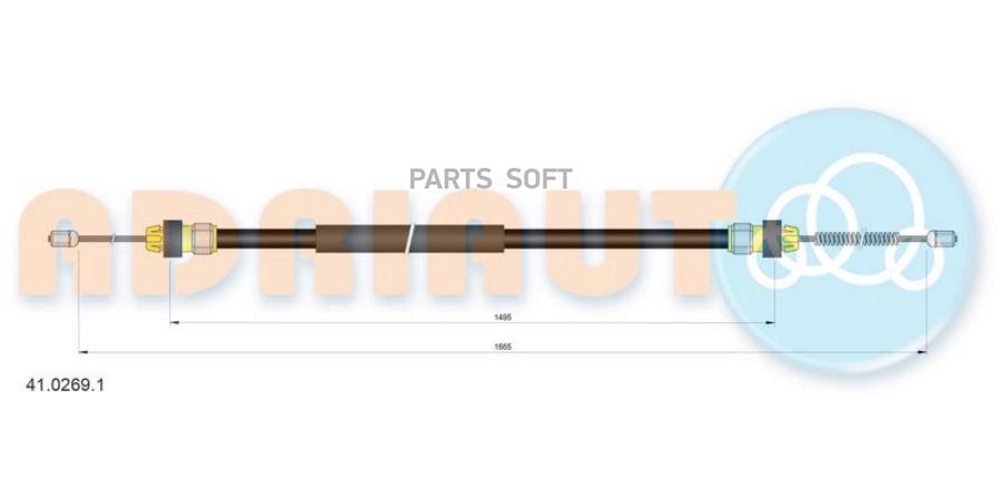 ADRIAUTO 4102691 AD41.0269.1_=RC31.2278 [6001547169] !трос ручника п.+л.\ Dacia Logan 04 б