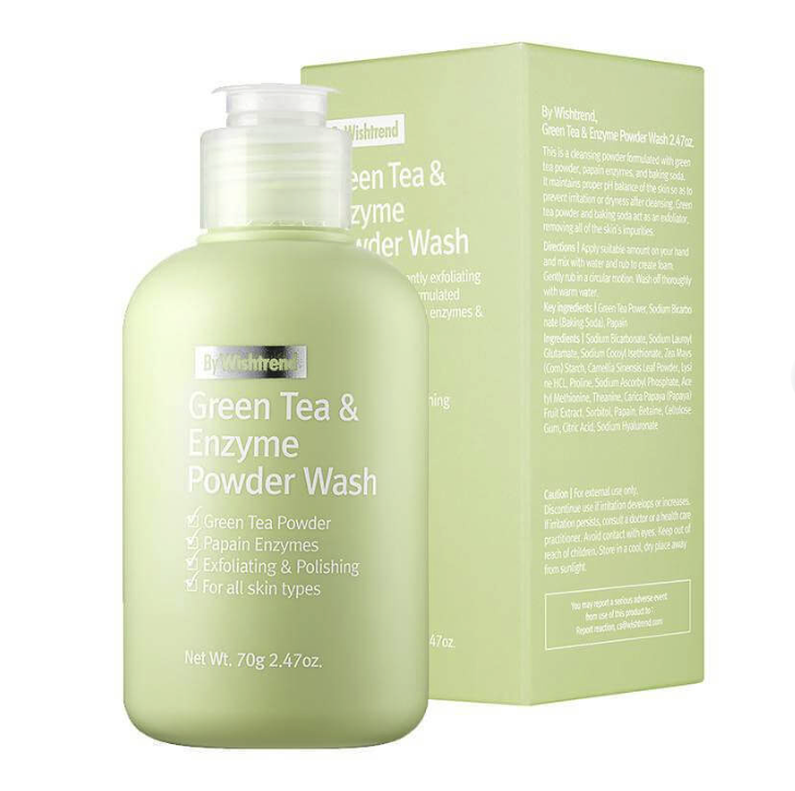 Пудра энзимная By Wishtrend с зелёным чаем - Green tea & enzyme powder wash, 110 г энзимная пудра для умывания enzyme wash powder
