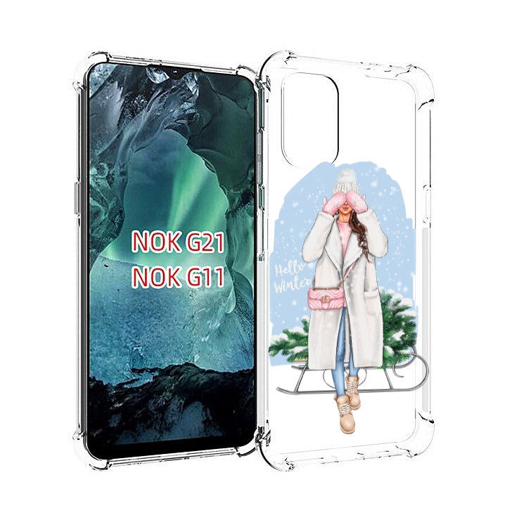 

Чехол Mypads Привет-Зима Женский Для Nokia G11/G21, Прозрачный, Tocco