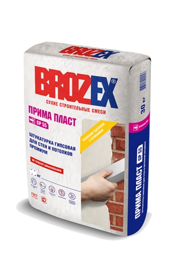 

Штукатурка гипсовая для стен и потолков GP 55 ПРИМА ПЛАСТ, Brozex 25кг 1/45