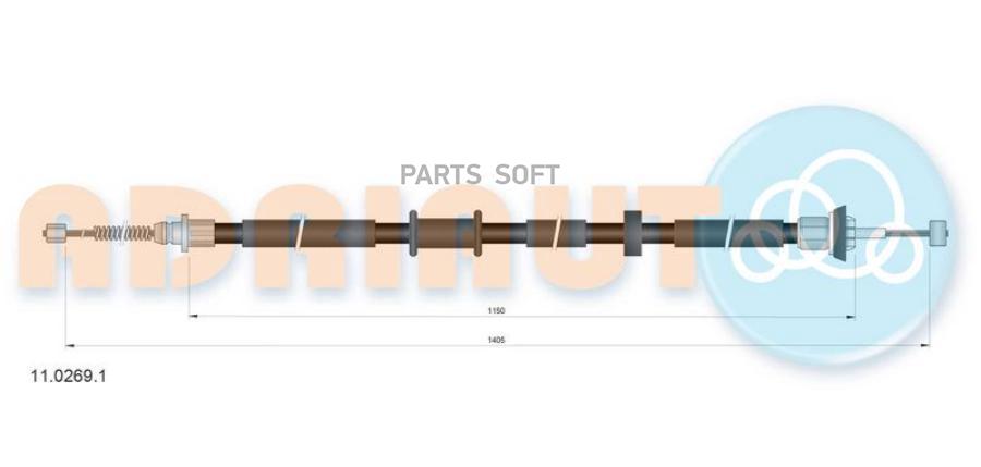 

ADRIAUTO 1102691 AD11.0269.1_[51708686] !трос ручника л.\ Fiat Nuovo Panda 03