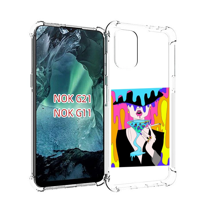 

Чехол Mypads Плавленая Девушка Акварель Женский Для Nokia G11/G21, Прозрачный, Tocco