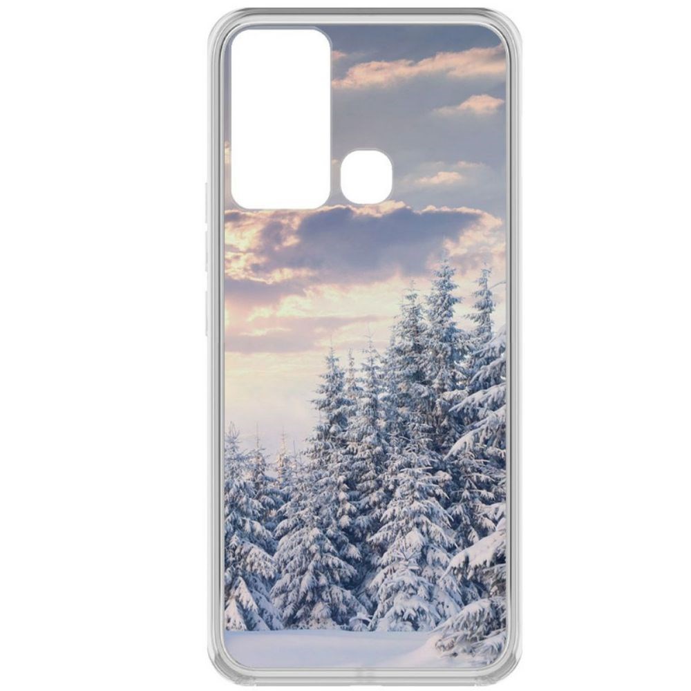 

Чехол-накладка Krutoff Clear Case Снежный пейзаж для Infinix Hot 12i, Прозрачный