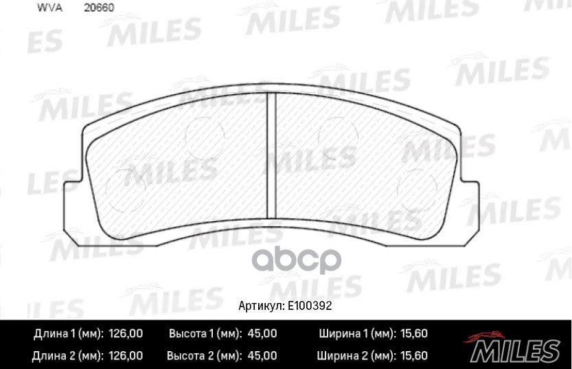 

Колодки Тормозные Chevrolet Niva/ Ваз 2121 Передние Miles арт. e100392, E100392