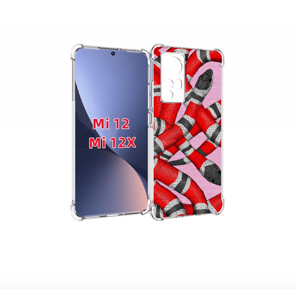 

Чехол бампер MyPads змея-красно-черно-белый для Xiaomi 12., Прозрачный, Tocco