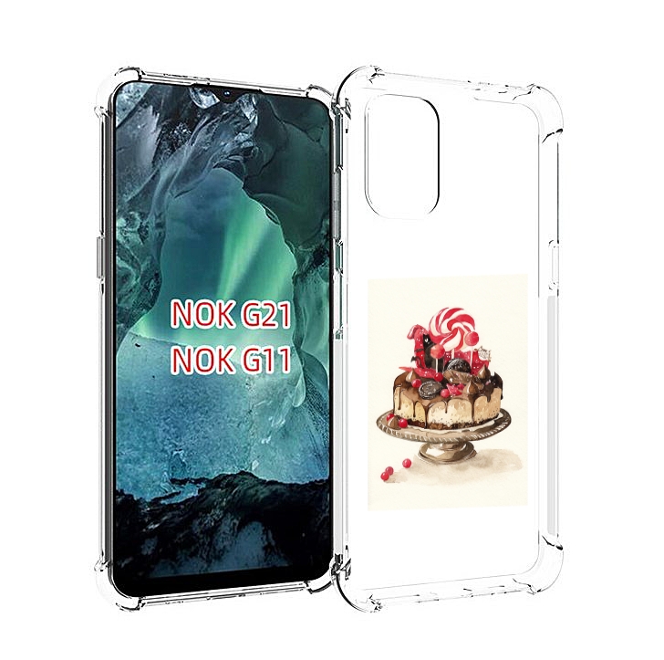 

Чехол Mypads Вкусный Торт Для Nokia G11/G21, Прозрачный, Tocco
