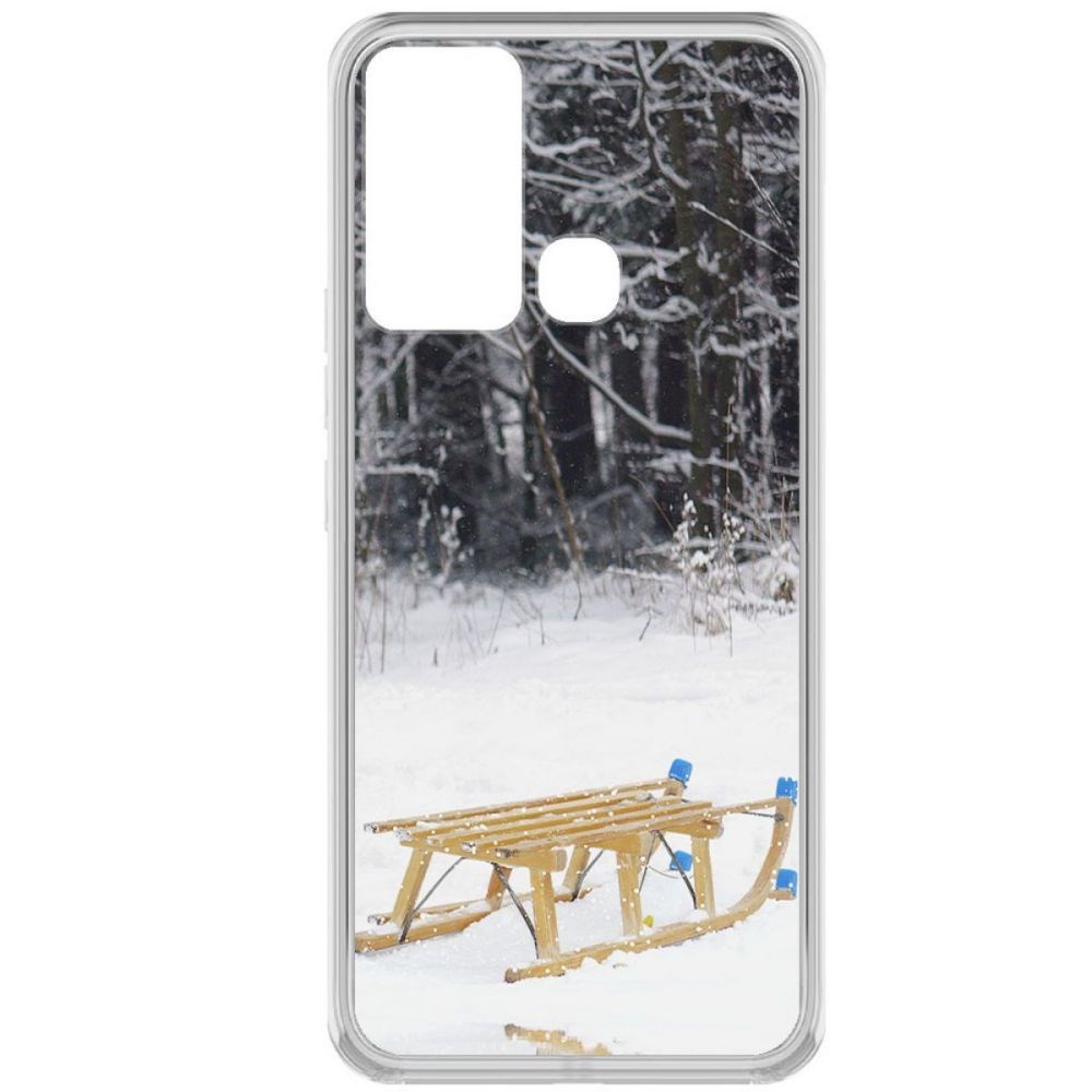 

Чехол-накладка Krutoff Clear Case Санки для Infinix Hot 12i