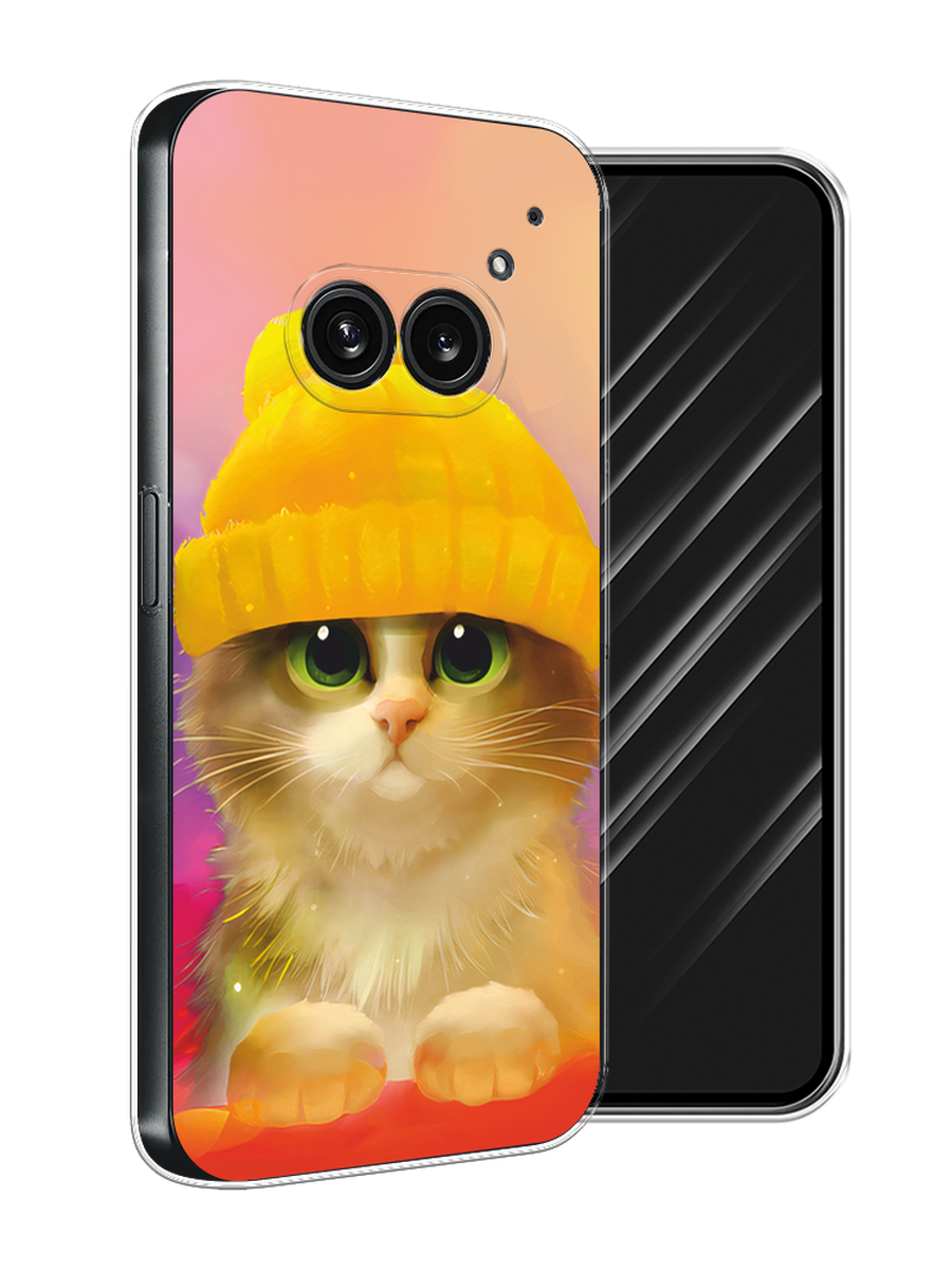 

Чехол Awog на Nothing Phone 2a "Котенок в желтой шапке", Желтый, 3300350-1