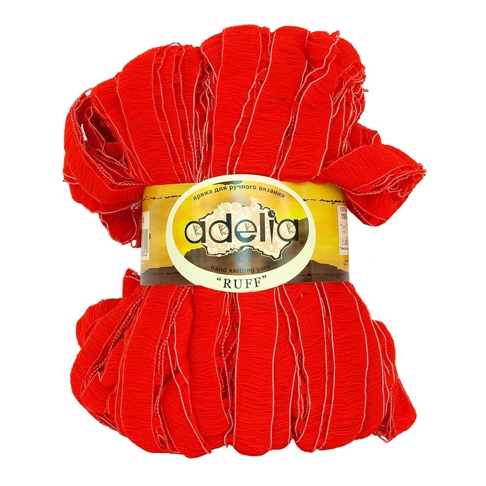 

Пряжа Adelia Ruff акрил, 2х150 г, 60 м+/-3 м, №05 алый, Красный, Ruff