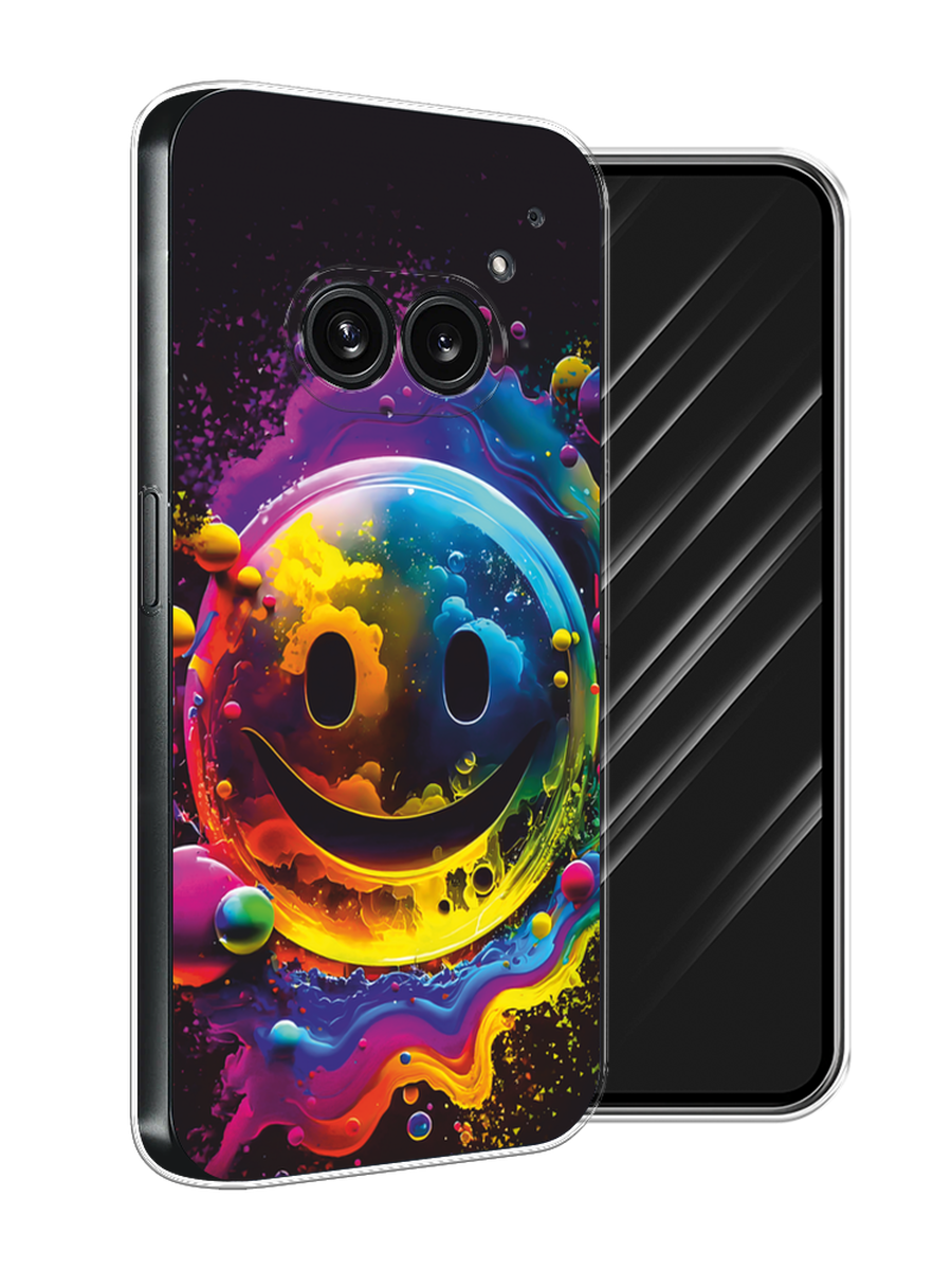 

Чехол Awog на Nothing Phone 2a "Кислотный смайл", Фиолетовый;желтый;синий, 3300350-1
