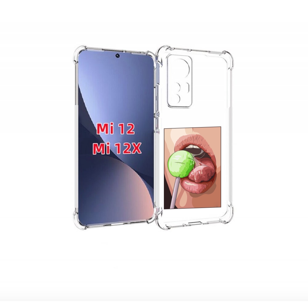 

Чехол бампер MyPads зеленый-чупа-чупс женский для Xiaomi 12., Прозрачный, Tocco