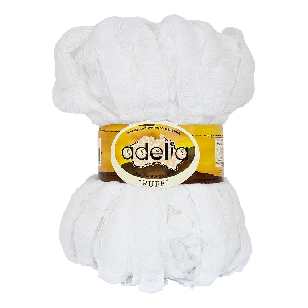 

Пряжа Adelia Ruff акрил, 2х150 г, 60 м+/-3 м, №01 белый, Ruff
