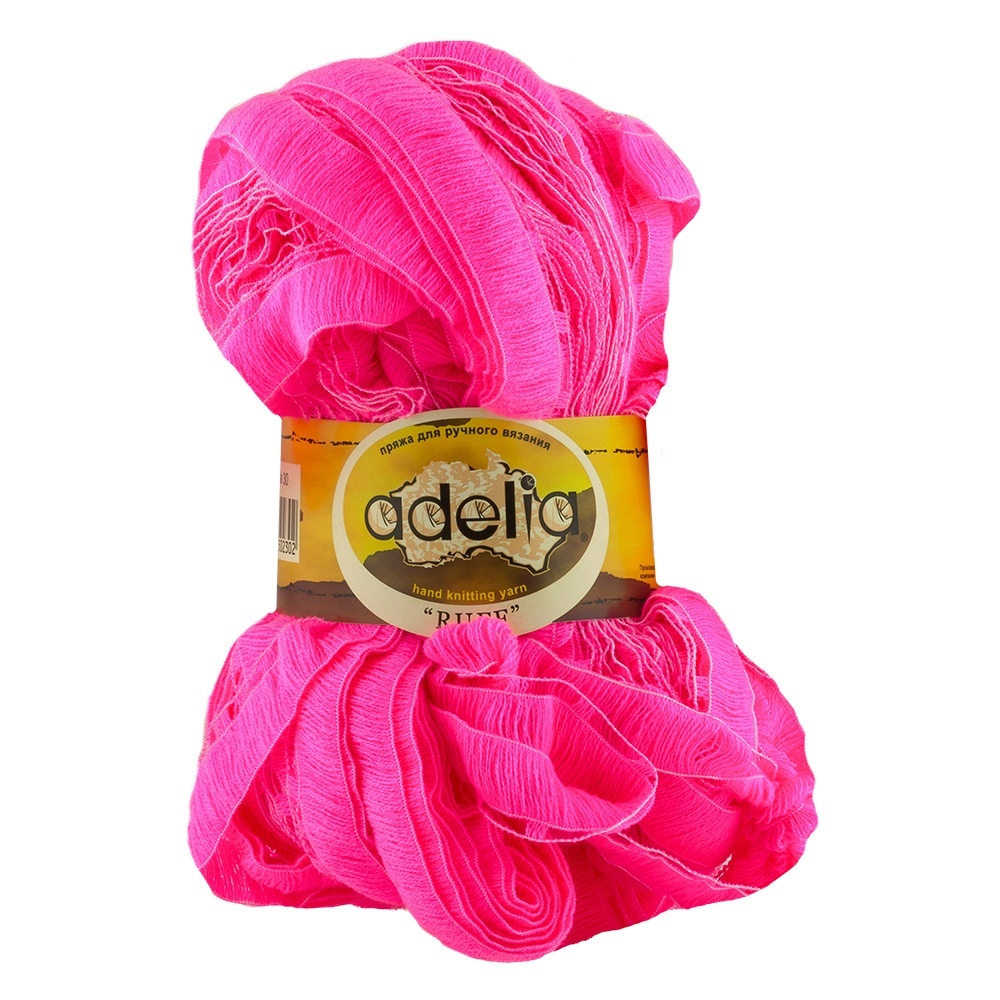 

Пряжа Adelia Ruff акрил, 2х150 г, 60 м+/-3 м, №30 неоновый розовый, Ruff