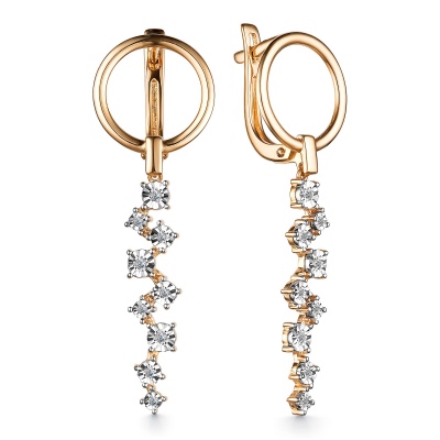 

Серьги с 18 бриллиантами из красного золота Алкор 24608-100, 24608-100