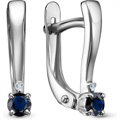 

Серьги с сапфирами и бриллиантами из белого золота Алкор 24106-202, 24106-202