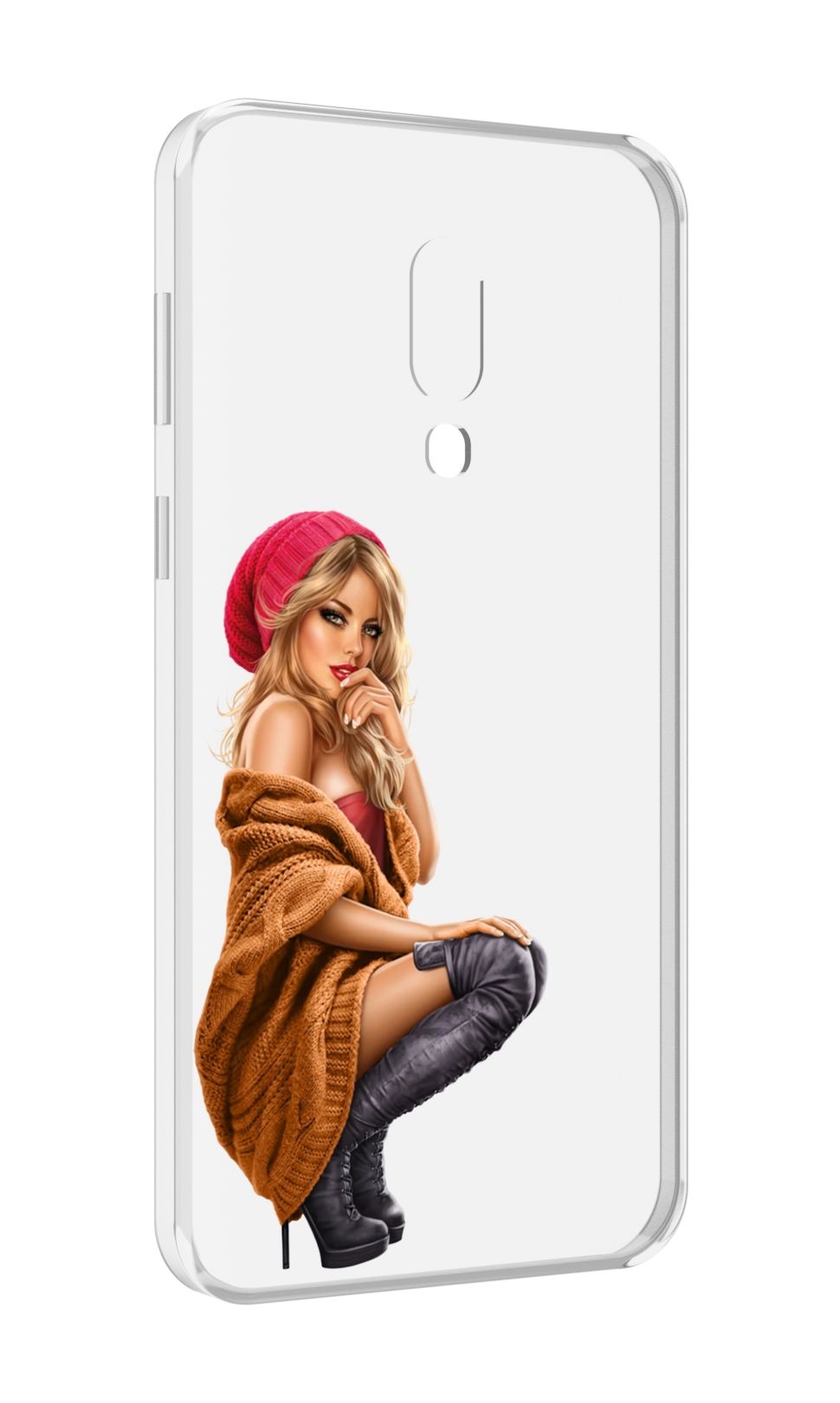 Чехол MyPads девушка-в-коричневом-свитере для Meizu 16 Plus / 16th Plus
