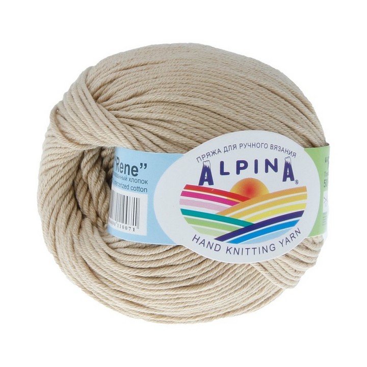 

Пряжа ALPINA RENE 10 шт. в упак. цвет св.бежевый RENE-213, 105 м от