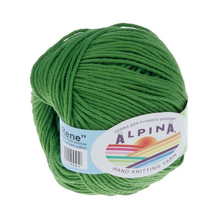 

Пряжа ALPINA RENE 10 шт. в упак. цвет зеленый RENE-156, 105 м от