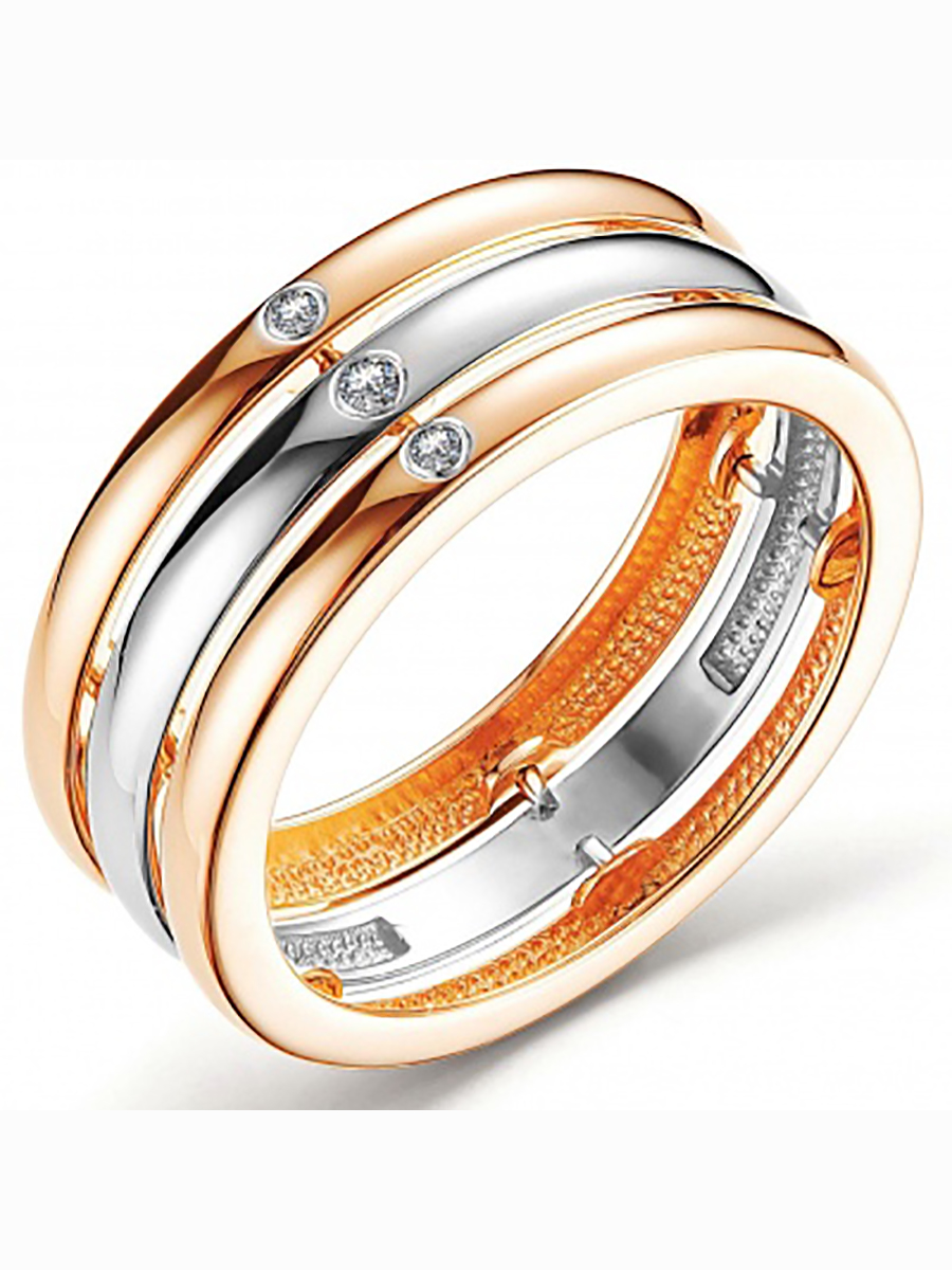 

Кольцо с 3 бриллиантами из красного золота р. 17 Алкор 14783-100, 14783-100