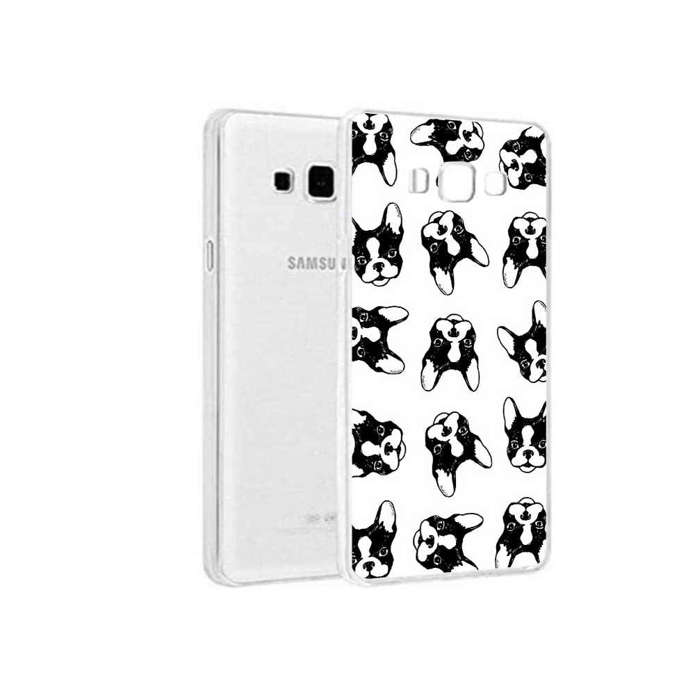 

Чехол MyPads Tocco для Samsung Galaxy A8 черно белые собачки, Прозрачный, Tocco