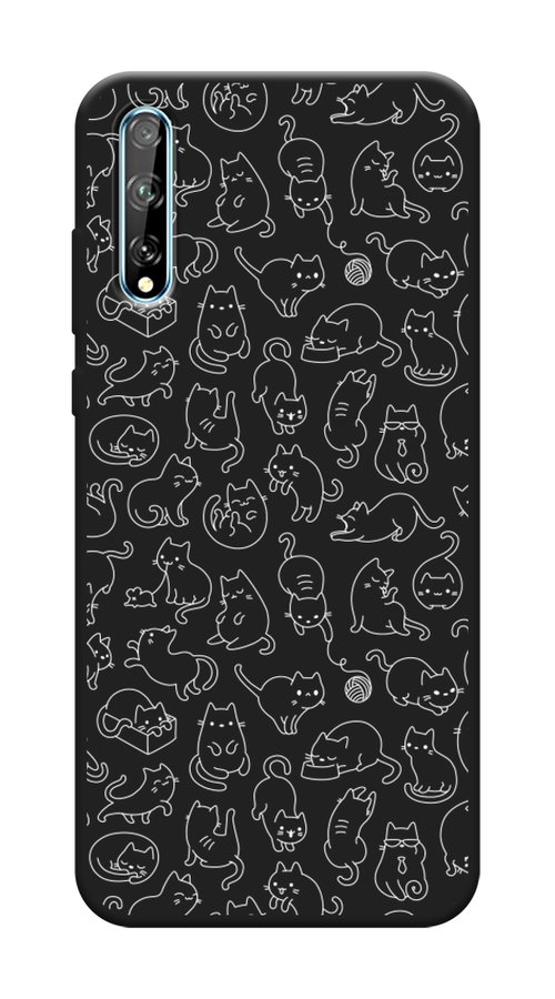 

Чехол Awog на Huawei P Smart S "Шкодливые котики", Черный;белый;серый, 6103552-1