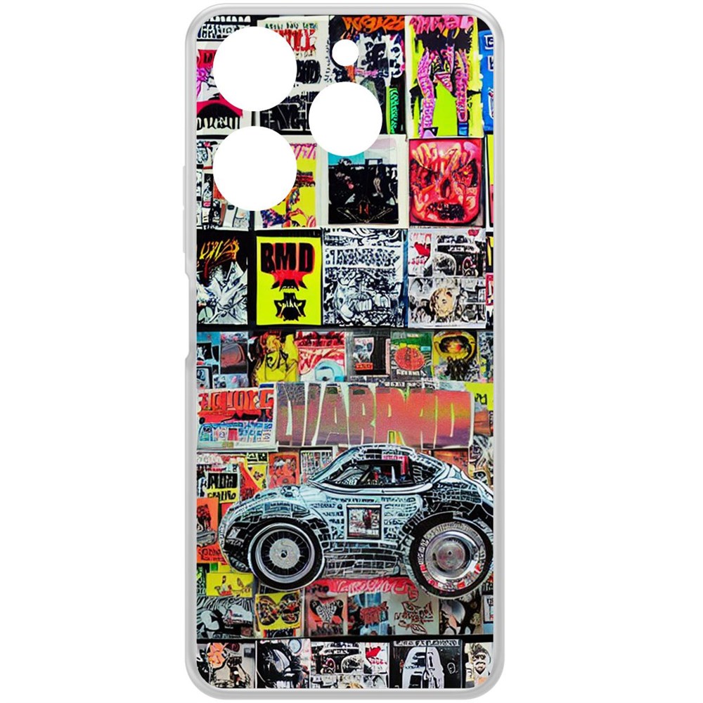 

Чехол-накладка Krutoff Clear Case Автопамфлет для TECNO Spark 10 Pro, Прозрачный