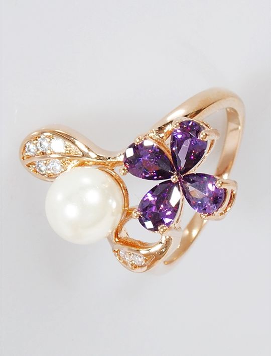 

Кольцо из бижутерного сплава р.  Lotus Jewelry 3032R-03fwp-am, аметист/циркон, 3032R-03fwp-am