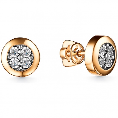 

Серьги с 8 бриллиантами из красного золота Алкор 24772-100, 24772-100
