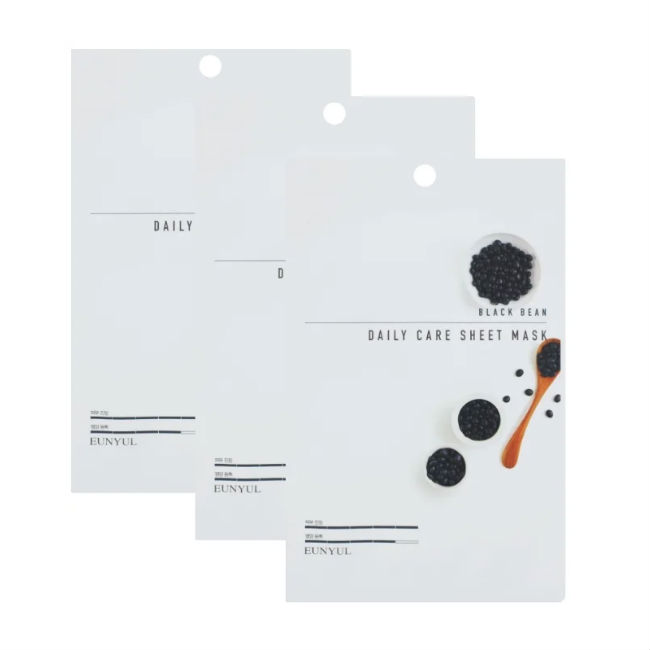 

Маска для лица Eunyul Black Bean Daily Care Sheet Mask с экстрактом черных бобов, 3 х 22 г