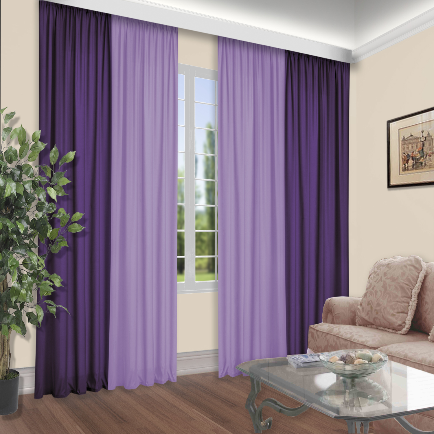 

Классическая штора КаСЛ Pola, 145x270 см, сирень/фиолетовый, 7247, Pola