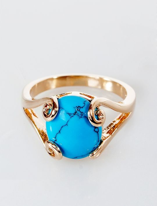 

Кольцо из бижутерного сплава р. 16 Lotus Jewelry Кольцо с бирюзой "Лагуна", бирюза, Кольцо с бирюзой "Лагуна"