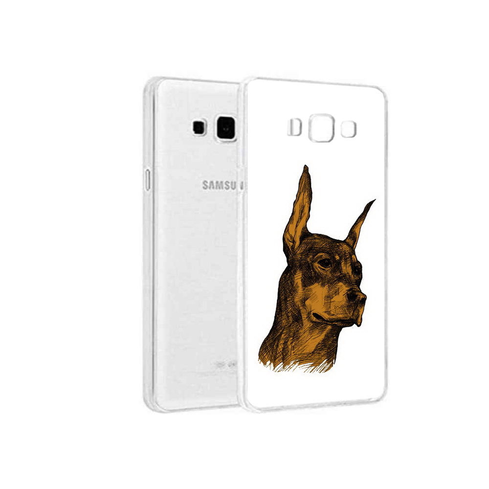 

Чехол MyPads Tocco для Samsung Galaxy A8 скетч доберман, Прозрачный, Tocco