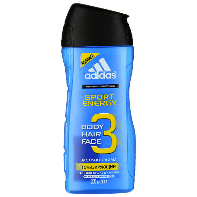 Купить Гель для душа и Шампунь для мужчин Adidas Body-Hair-Face Sport Energy, 250 мл