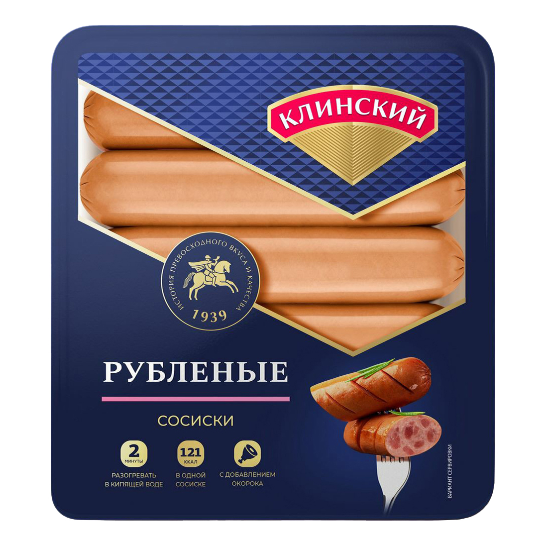 

Сосиски Клинский Рубленые вареные категория Б 300 г