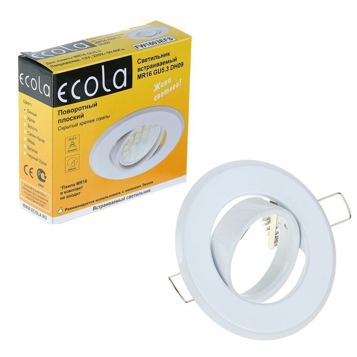 

Светильник встраиваемый Ecola MR16 DH09 GU5.3 поворотный FW1603EFS