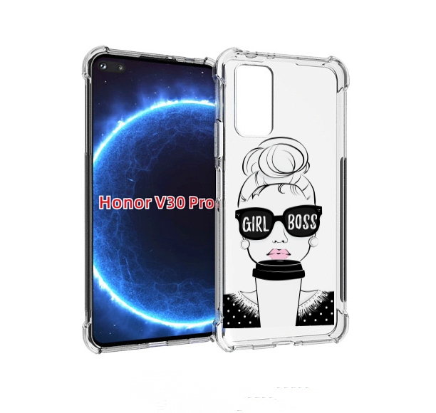 

Чехол бампер MyPads девушка-босс женский для Honor V30 Pr, Прозрачный, Tocco