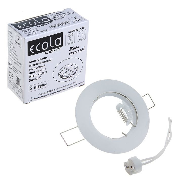 

Светильник встраиваемый Ecola Light MR16 DL92 GU5.3 FW1622EFY