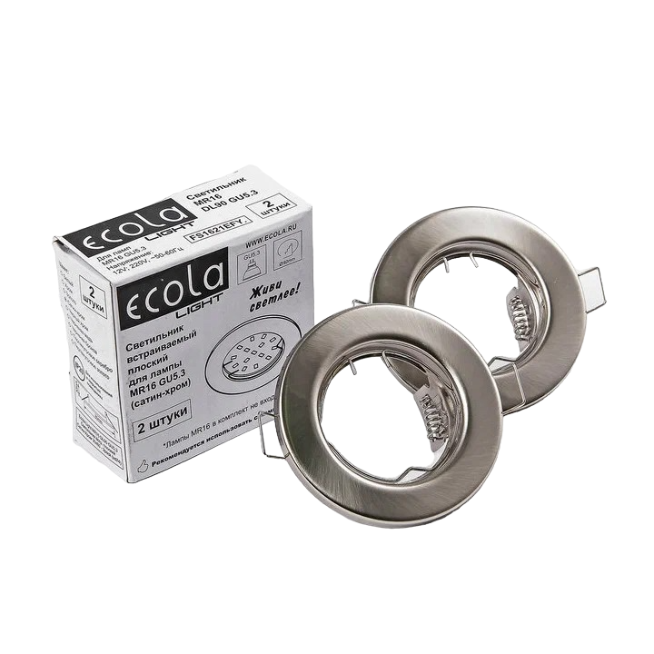 

Светильник встраиваемый Ecola Light MR16 DL90 GU5.3 плоский FC1621EFY