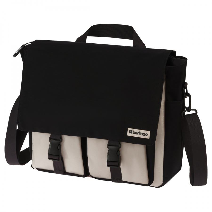 Рюкзак-сумка Berlingo Square black 33x29x12см, 1 отделение, 4 кармана